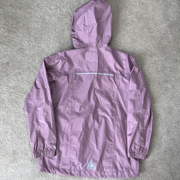 LL Bean Trail Model Rain Jacket Girls Medium 8-10 Tek Mauve Waterproof Hooded - Picture 5 of 5